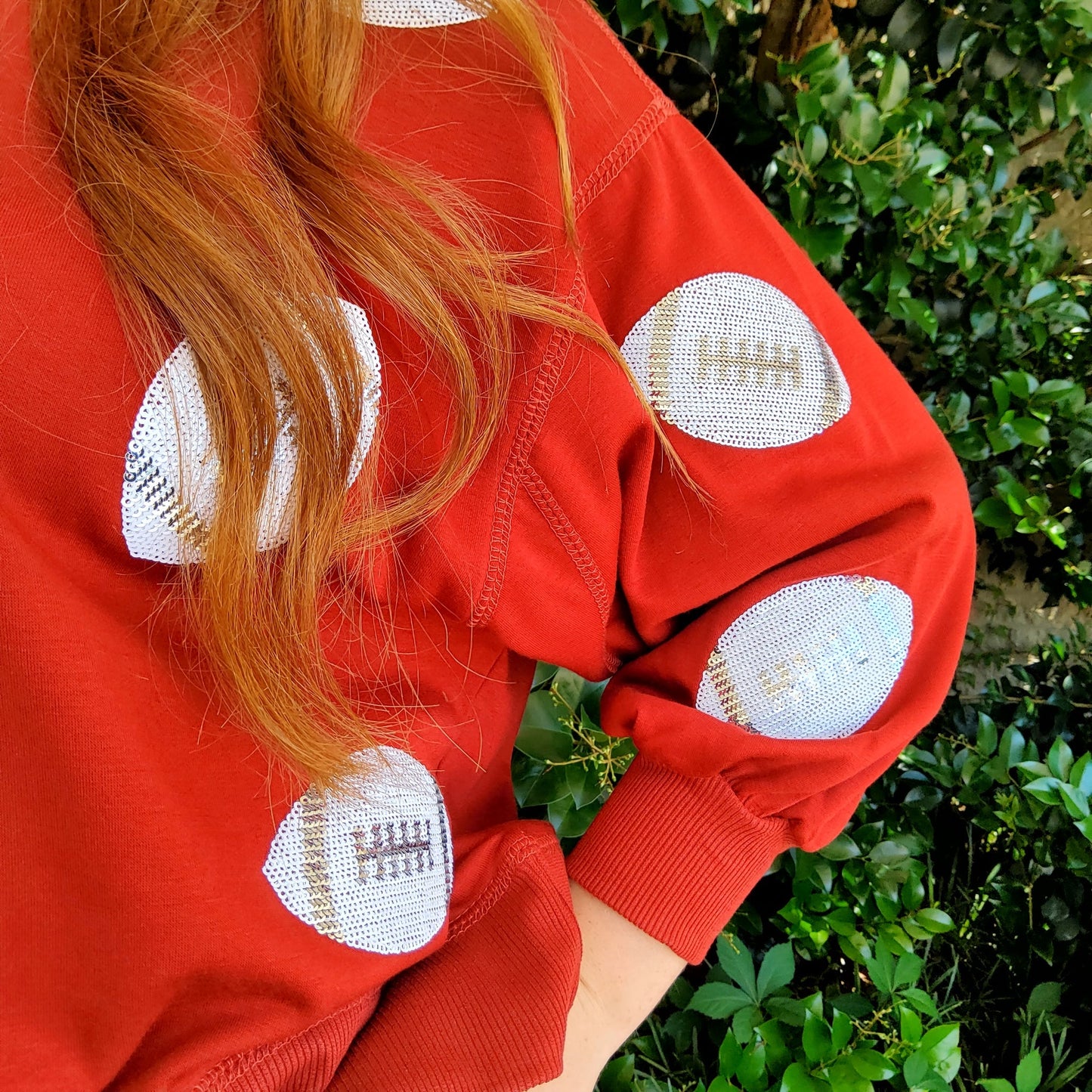 Vemoya FOOTBALL SWEATSHIRT CRIMSON & WHITE